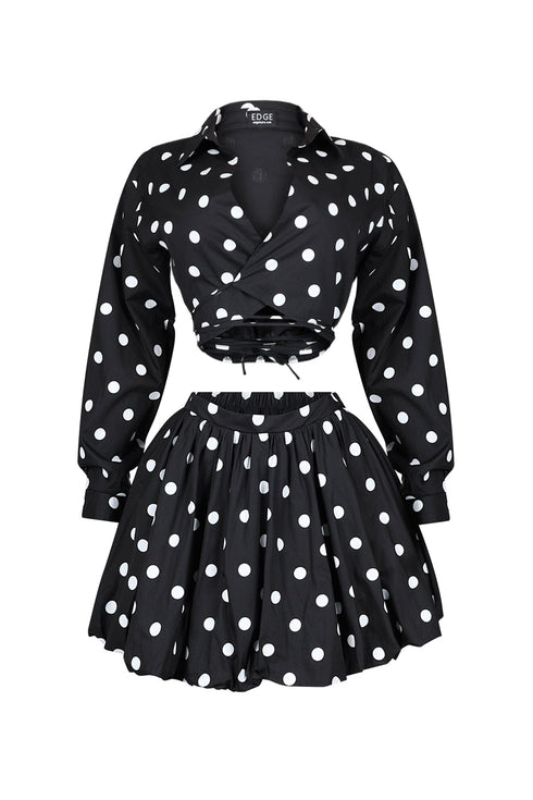Kiara Polka Dot Top & Skirt SET